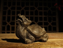 Shanxi bluestone stone carving handmade carving lucky stone turtle Feng Shui home decoration Town house Chinese decoration furnishings