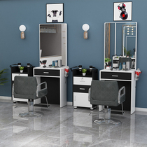 New product listing Hair salon mirror Barber shop mirror table single and double-sided hair salon mirror with cabinet Beauty salon mirror table