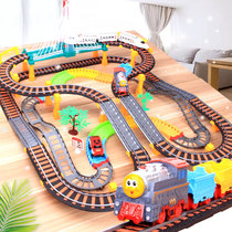 Childrens train toy rail car puzzle multifunctional electric car boy 3-6 years old 5-7 birthday gift