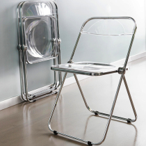 Miao HOME medieval vintage reengraved transparent backrest folding chair modern HOME dining chair Net Red simple chair