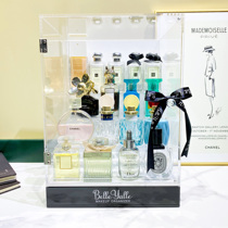 Perfume display Cabinet large stepper shaped door dust box acrylic transparent plus multi-layer desktop