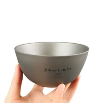 Jolmo Lander pure titanium double bowl 400ml children anti-hot pure titanium bowl camping home spoon chopsticks