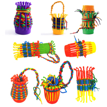 Kindergarten 3-6 years old children hand diy woven flower basket material bag creative weaving toy regional art works
