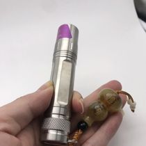 Stainless steel anti-counterfeiting fluorescent agent 3 core 15 watt purple light 365nm identification UV flashlight custom LOGO