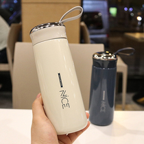High-grade male and female stainless steel thermos cup couple simple Korean portable tea cup student car gift Cup