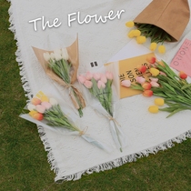 ins Han wind emulation Flower fake tulip Flowers Fake Tulip Camping Flowers Bouquet Picnic Picnic Picnic Picnic Photo Props Home Decoration Placement