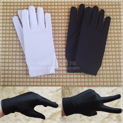 taobao agent Cosplay multimeter performance uniform glove black and white two -color version good elastic good female men's model
