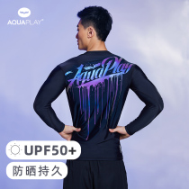 AquaPlay diving suit male professional sunscreen quick-drying surf suit breathable jellyfish clothing long sleeve split swimsuit