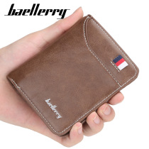 Wallet mens short Korean version of vertical multi card position three fold pocket wallet thin drivers license card bag