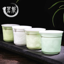 Ceramic fair cup tea drain set Kung Fu tea set Accessories Tea dispenser thickened heat-resistant tea sea Household male cup Purple sand