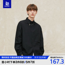 Lilbetter mens shirt ins Tide mens harbor style Japanese coat autumn new clothes Tide brand shirt LB