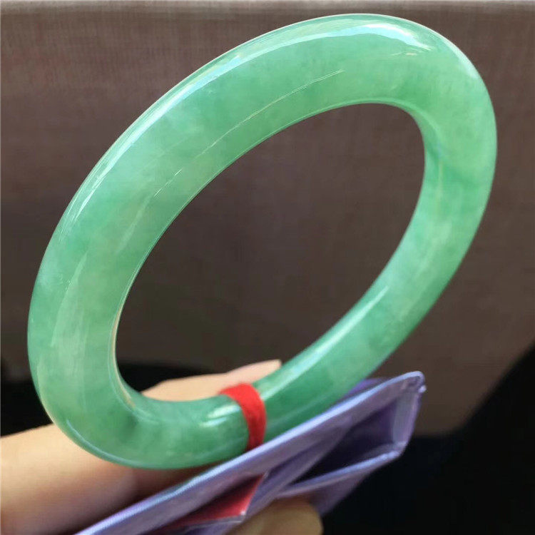 Jane Ann Emerald 55 Myanmar natural fluttering green strip jade jade bracelet meticulously iced old pit jade jade bracelet