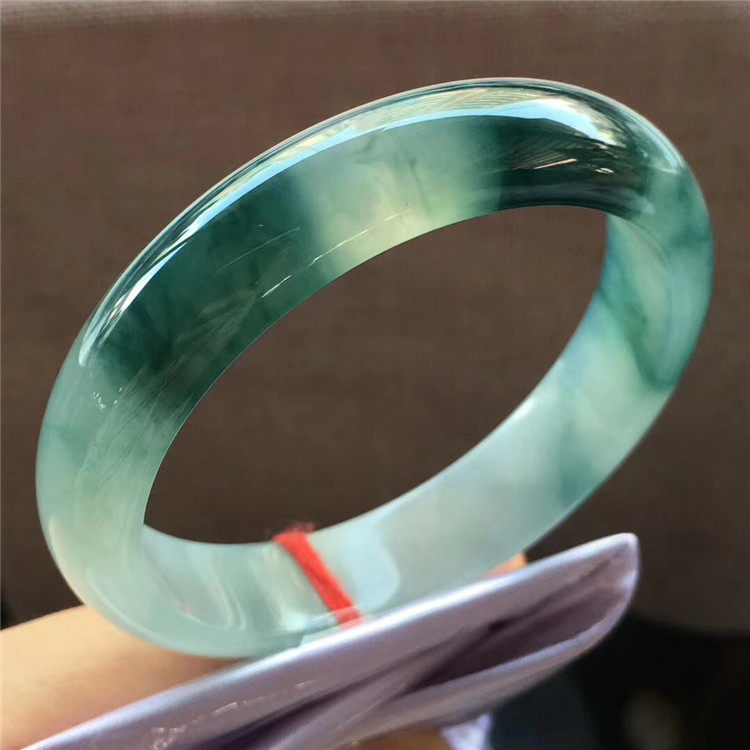 Jane Ann Emerald 57.5 Myanmar A-goods jade ink green flower bracelet ice light natural old pit jade jade bracelet