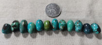 Natural micro green turquoise bucket beads jujube shaped beads top beads 11MM G1-12