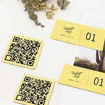 Custom brass table card table card seat card LOGO Scan code two-dimensional code point table sticker display brand collection code card