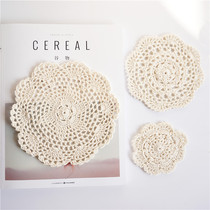 Rice White Hand Crochet Cotton Thread Insulation Cup Cushion Kettle Mat Flower Pot Mat Lace Cloth Art Cutlery Mat