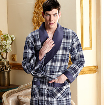 Cotton dressing gown men winter thick cotton cotton cotton cotton mens bathrobe plus fat plus size cotton cotton robe long mens cotton robe