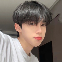 Wig mens short hair Korean version of handsome mens short straight hair lifelike nature Qi bangs student fluffy daily full head cover