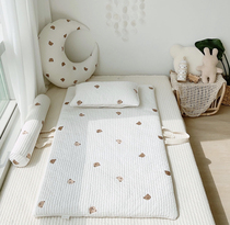 Korean DOTTODOT baby baby embroidered cotton bear mattress anti mite kindergarten nap folding machine washable