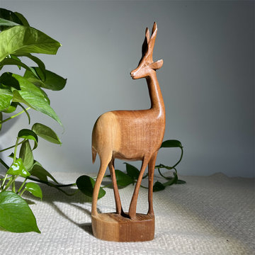 木雕羚羊非洲木雕摆件 手工雕刻 家居民宿创意饰品