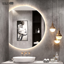 BOLEN creative round mirror dressing table mirror wall smart bathroom mirror led cosmetic mirror toilet mirror wall