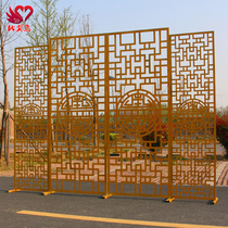 New wedding props Wrought iron screen Chinese carved hollow vintage screen stage background decoration arrangement