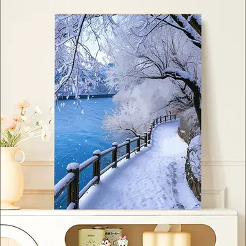 雪景色 油彩画 雪景数字油画-雪景数字油画促销价格、雪景数字油画品牌- 淘宝