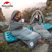 Naturehike hustle sleeping bag adult outdoor camping summer thin portable winter thick warm down cotton