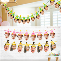 Fun Mask Avatar Head Birthday Photo Funny Game Props Hang Flags Pull Flags Custom Party Arrangement Decorations