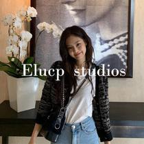 Star blackpink jennie with small fragrant style short sweater early autumn coat 2021 Autumn New