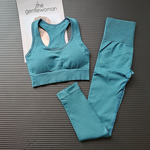 Foreign trade original single fitness set thin sports breathable quick-dry running two-piece tight yoga suit high-bomb training