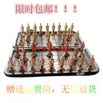Xian terracotta army model features three-dimensional small mini iron-absorbing stone chess portable folding chessboard gift