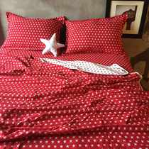 Class A three-layer gauze with bamboo fiber summer single double thin red star Blue Star gauze sheets can be customized