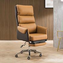 Leather reclining atmospheric boss chair Ergonomic lifting foot office chair big class chair computer chair
