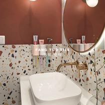 Nordic style color terrazzo tile 600x600 non-slip bathroom tile Kitchen living room floor tile wall tile