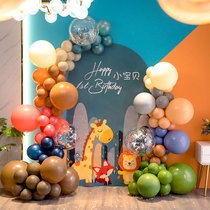 ins Morandi retro balloon decoration baby year banquet childrens birthday background wall poster layout scene