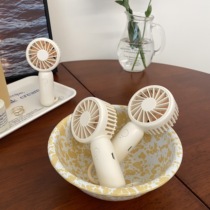 Korea ins creamy white simple mini portable mute usb electric fan small handheld usb charging fan