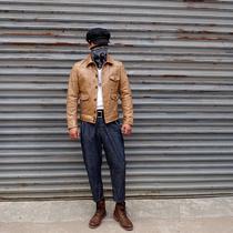 Sonny pro-choice welfare tobacco cowhide retro three-pocket click style genuine leather leather men