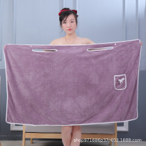 Perspiration suit thickened coral velvet bandeau pajamas Female adult household bath absorbent soft variable bath skirt bathrobe 