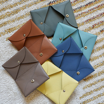 Goatskin original handmade snap fold Calvi card bag business card holder coin purse multicolor optional