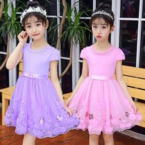 Girls summer dress 2021 new foreign style childrens clothing spring and autumn skirt little girl cotton long sleeve princess dress