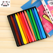 24-color plastic crayon childrens brush color pen painting color triangle pen pole Primary School school oil painting stick