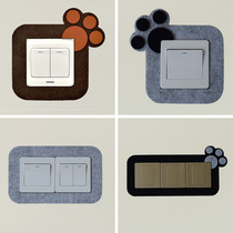 Switch sleeve switch patch Bear Palm Free adhesive switch Felt Switch Sticking with wall patch Decorative Sticker Switch Protection