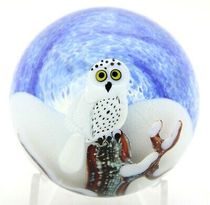  Oriental Inhabiting Snow Owl Birds Art Glass Town Paper Pendulum Pieces Living-room Decoration Home Desktop Crafts