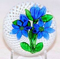  St. Louis Blue Flowers Art Glass Town Paper Pendulum Pieces Living-room Decoration Home Desktop Crafts