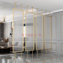 Light luxury small apartment living room screen Changhong tempered glass transparent simple shelter entrance partition wall