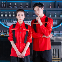Bar night work clothes long-sleeved suit trend nightclub clear bar ktv waiter tooling uniforms fashion men and women