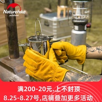  Naturehike Norwegian customer outer cowhide labor insurance wear-resistant gloves Work camping leather retro yellow gloves
