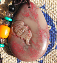 Natural Changh Bloodstone Pendant Pendant (Fu in front of you) Bahrain Bloodstone Shoushan Stone Laos Tianyueli