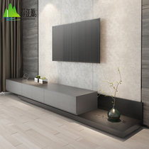 TV cabinet modern simple tea table combination Nordic small and medium-sized retractable black walnut living room TV cabinet